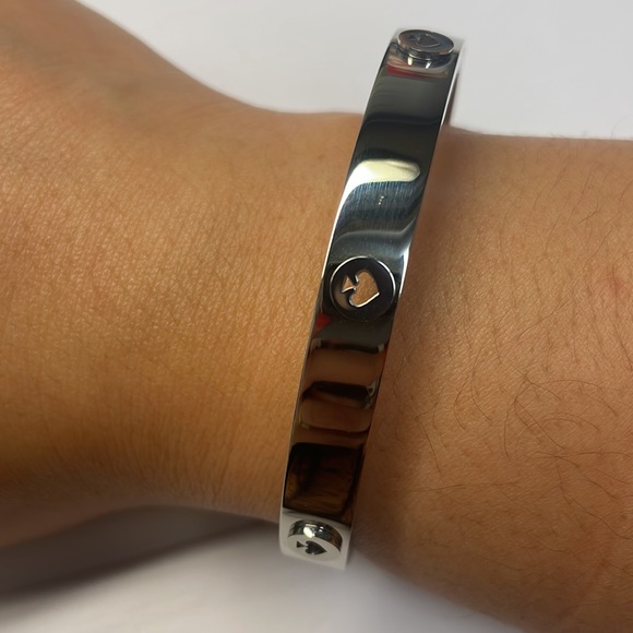 Kate Spade Spot the Spade Silver Tone Bangle - Picture 9 of 9